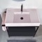 Pink Sink Bathroom Vanity, Matte Black, Floor Standing, Modern, 35